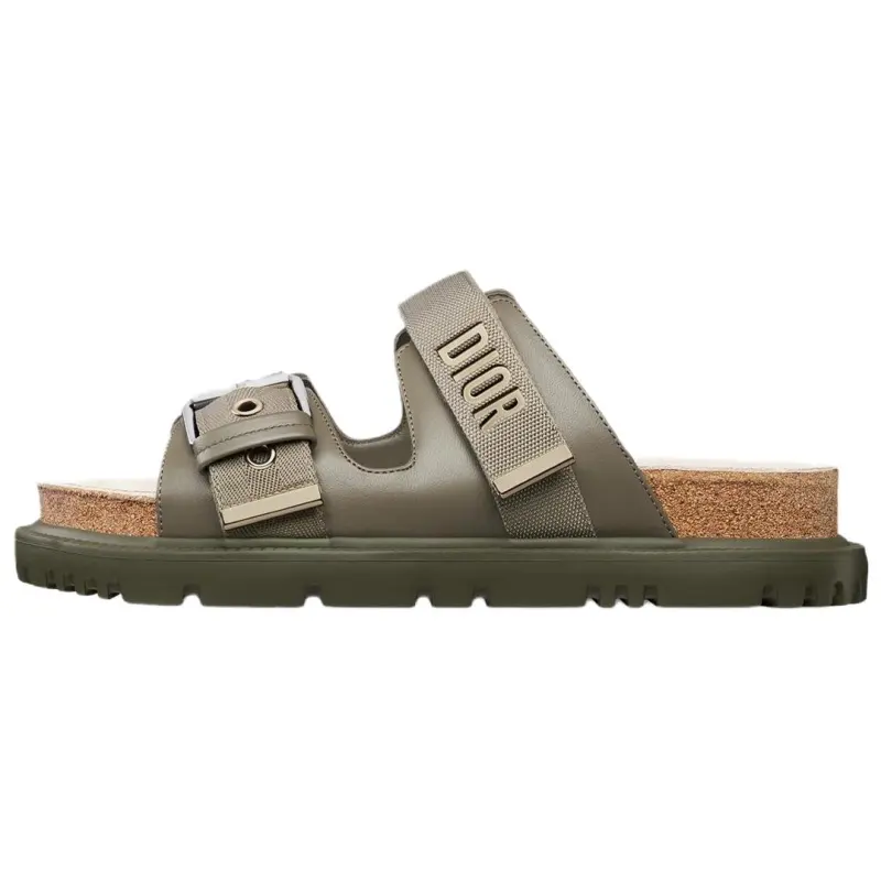 DIOR DiorAct Slide Slippers Women's Nude Green