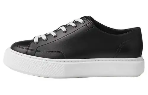 HERMES Haru Leather Low top Skateboard Shoes Men's Black