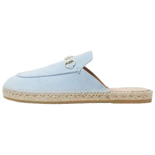 GUCCI Rubber Sole Closed Toe Slippers Women's Light Blue