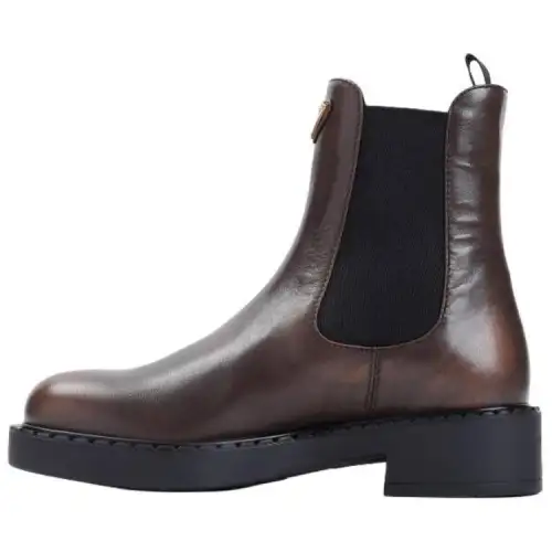 PRADA Short Chelsea Boots 5CM Women's Brown