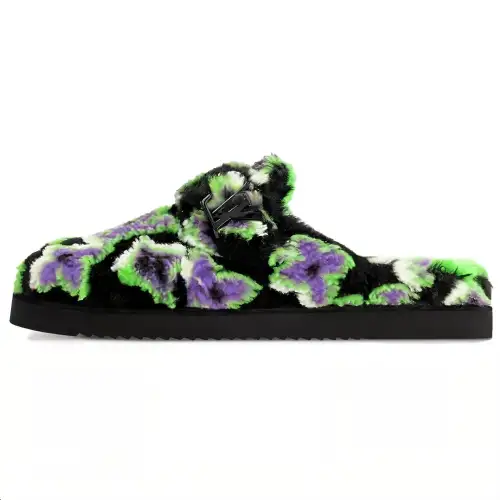 LOUIS VUITTON Easy Comfortable Rubber Sole Closed Toe Slippers Men's Black Green