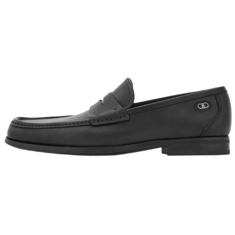 FERRAGAMO Cow Leather Casual Shoes Men's Black