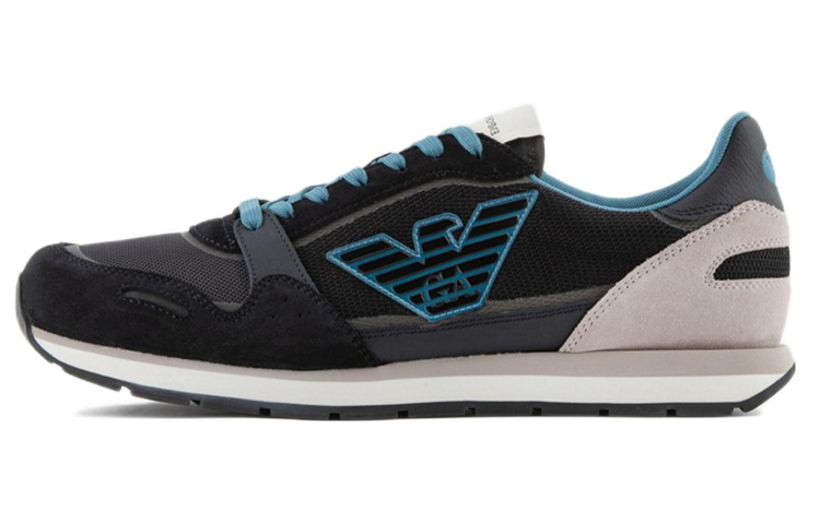 EMPORIO ARMANI Mesh Low top Sports Casual Shoes Men's Blue Gray
