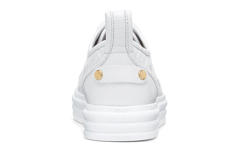 FENDI Leather Flatform White Women's