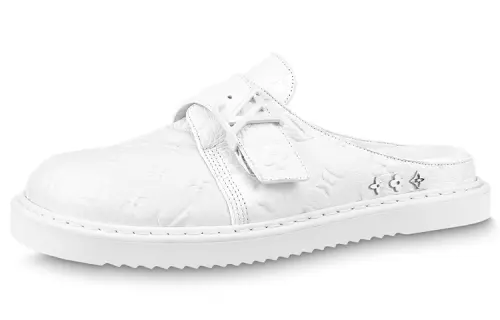LOUIS VUITTON Easy Abrasion Resistant Closed Toe Slippers Men's White