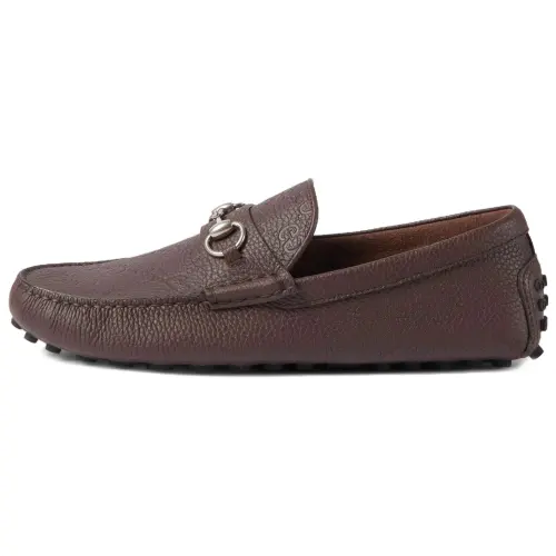 GUCCI DRIVER Gommino Loafers Men's Dark Brown