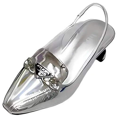 PRADA Chunky Heel High Heels 4.5cm Women's Silver