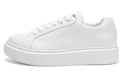 PRADA Spazzolato Leather Low top Skateboard Shoes Men's White