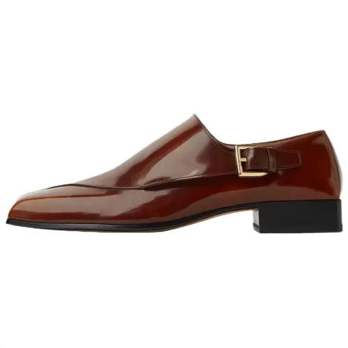 Bottega Veneta Jim Monk Calfskin Casual Shoes Men's Caramel