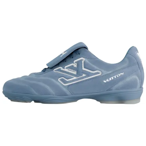 LOUIS VUITTON Footprint Soccer Cow Leather Low top Casual Shoes Unisex Blue