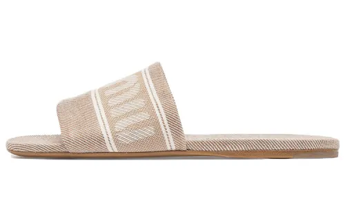 MIU MIU Slide Slippers Women's Beige