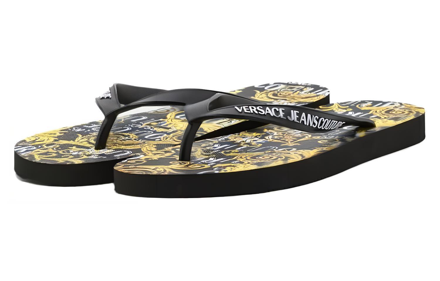 VERSACE JEANS Couture Embossed-logo Flip-flops