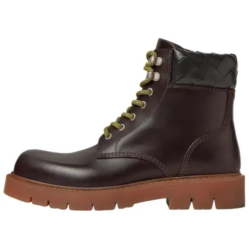 Bottega Veneta Haddock Cow Leather Short Combat Boots Women's Black