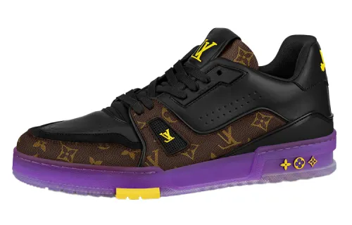 LOUIS VUITTON X Lakers Lv Trainers 'Brown Monogram With Black Purple'