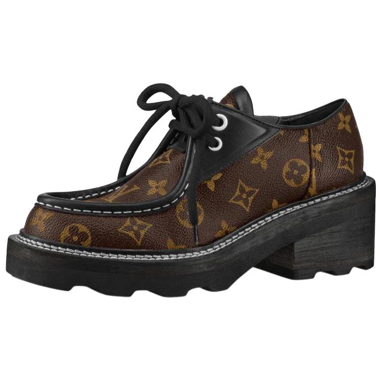 LOUIS VUITTON Beaubourg Platform Derby Shoes 'Brown' Women's
