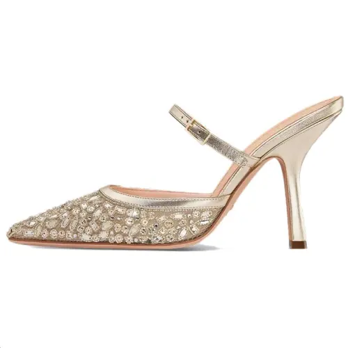 DIOR Capture Closed Toe Slippers 10cm Women's Gold