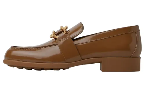 Bottega Veneta Monsieur Leather Metal Buckle Loafers Women's Brown