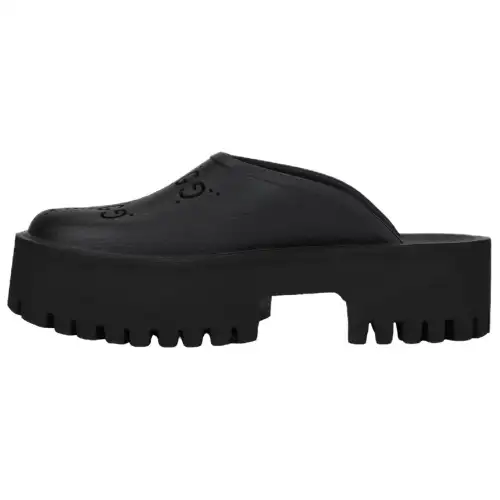 Gucci Wmns Platform Perforated G Sandal 'Black' Women's