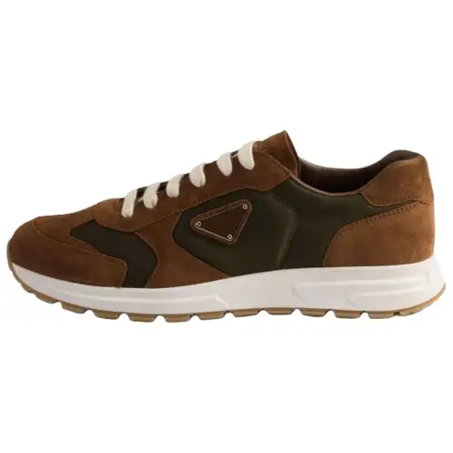 PRADA Suede Low top Casual Shoes Men's Umber