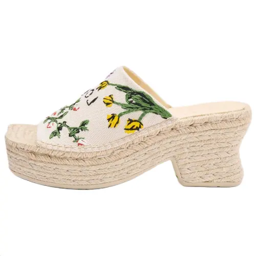 LOEWE Petal Slip Resistant Slip Resistant Slide Slippers 8cm Women's Beige