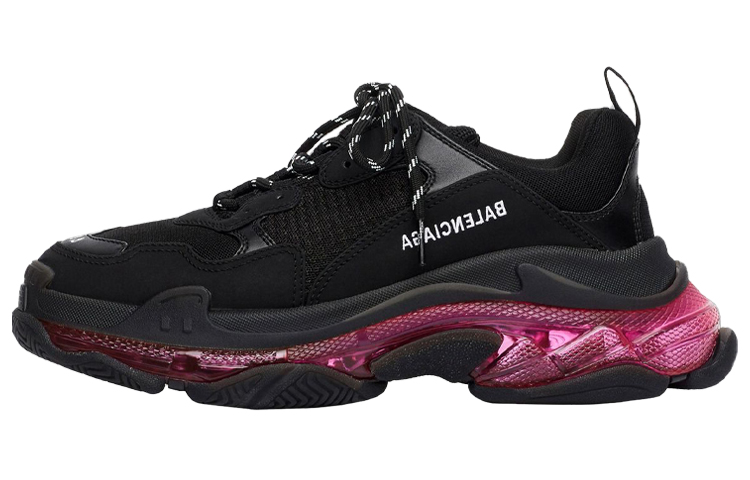 Мужские кроссовки Balenciaga Triple S Clear Sole (черно-фиолетовые)