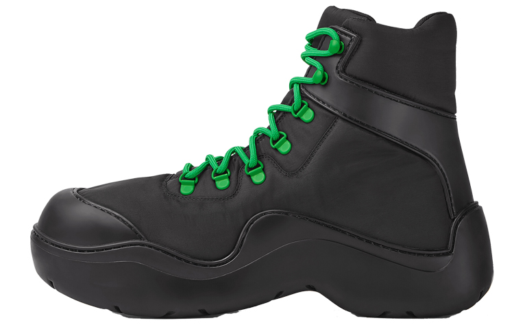 Bottega Veneta Bottega Veneta Puddle Lace Up Short Outdoor Boots Women's Black