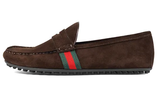 GUCCI Gommino Loafers Men's Brown