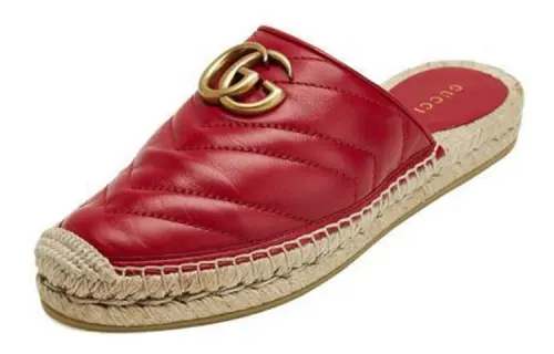 Gucci Wmns Espadrilles Mule 'Double G - Hibiscus Red' Women's