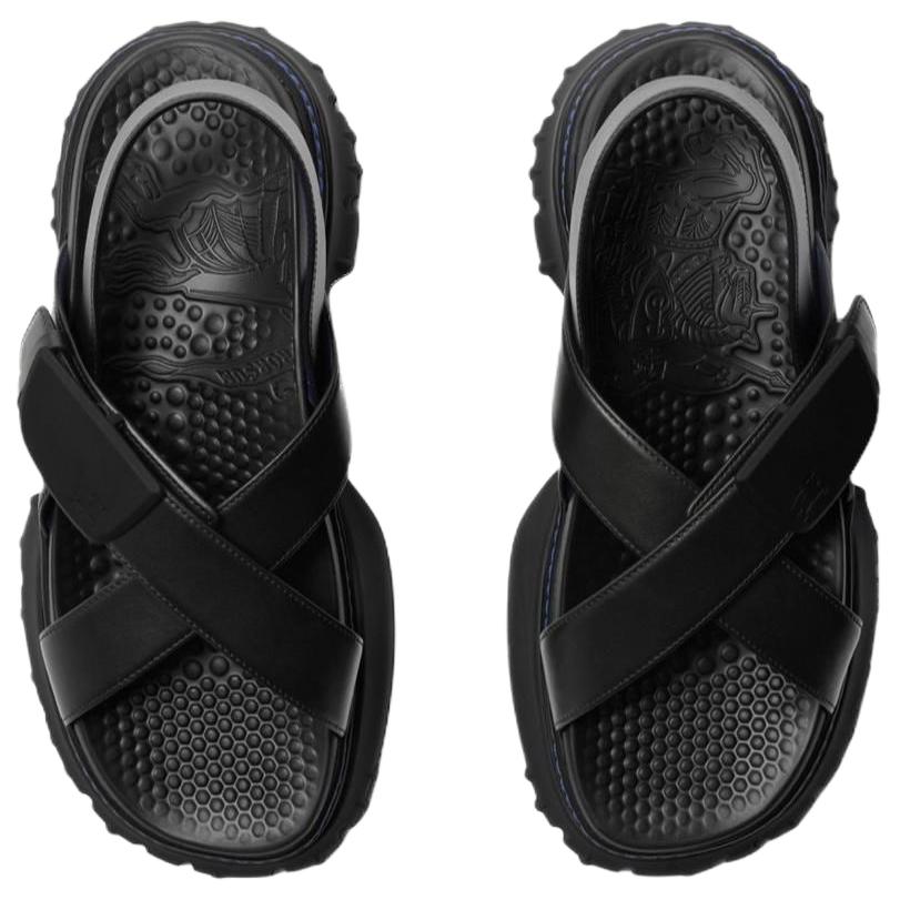 Burberry Crossover-straps Leather Sandals