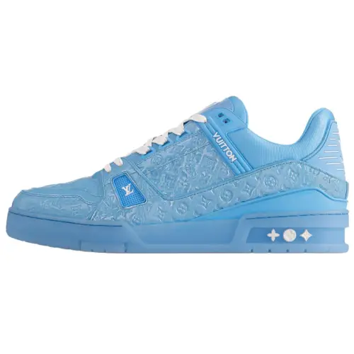 LOUIS VUITTON Trainer Patent Leather Low top Skateboard Shoes Men's Blue