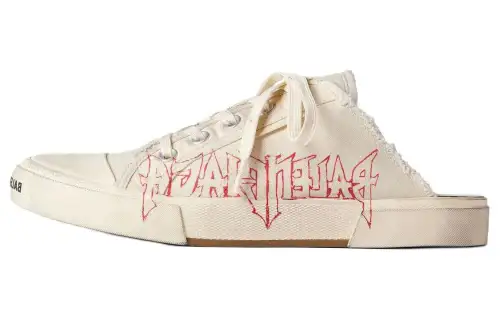 Balenciaga PARIS Closed Toe Slippers Men's White
