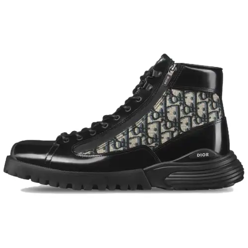 DIOR Combat Ankle Boot 'DIOR Oblique - Black'