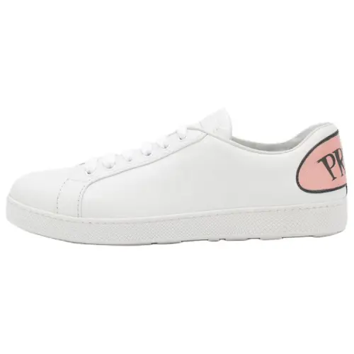 PRADA Leather Low top Skateboard Shoes Women's White