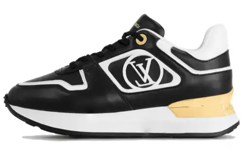 LOUIS VUITTON Run Away Cow Leather Low top Casual Shoes Women's Black