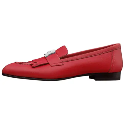 HERMES Leather Women's Casual Shoes Women's Red
