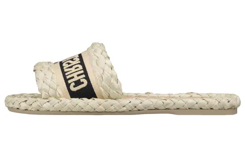 DIOR Christian Dway Slides Sandals Black Women's