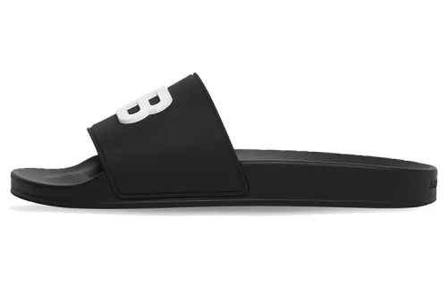 Balenciaga Pool Slides 3D Bb Logo White Black