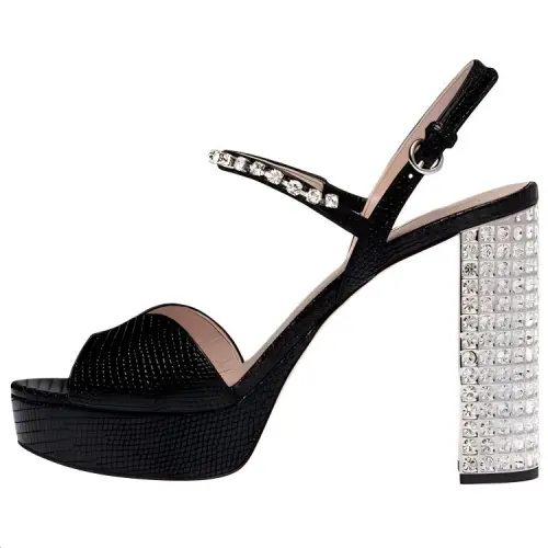 MIU MIU Leather One Strap Sandals 11cm Women's Black