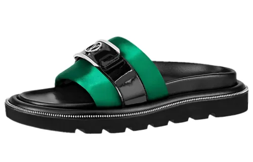 LOUIS VUITTON Pool Pillow Comfort Stylish Sandal Women's Black Green