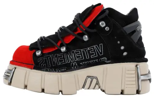 Vetements Lace Up Platform Shoes Unisex Black