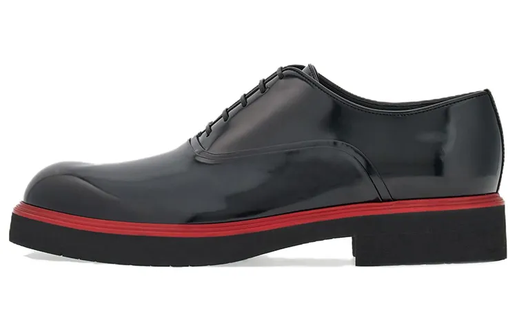 FERRAGAMO Contrasting-border Leather Oxford Shoes
