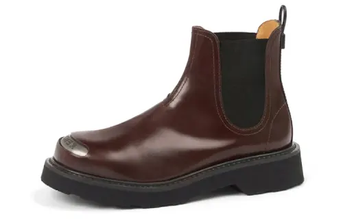 KENZO Takumi Takada Leather Shaft Short Chelsea Boots Men's Brown