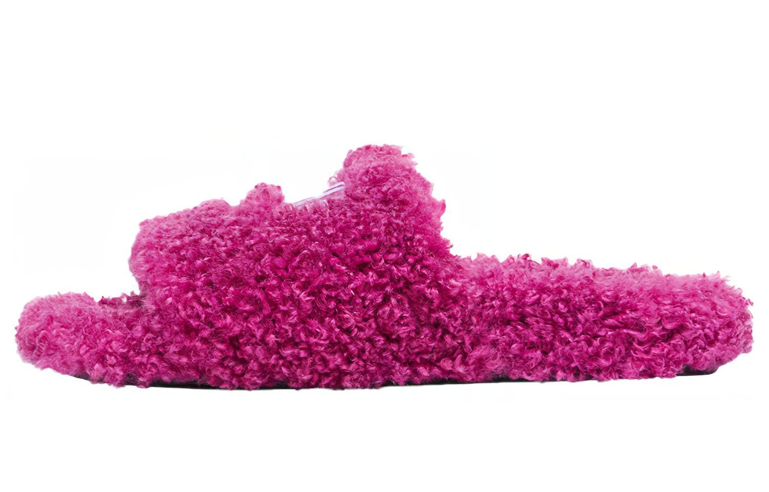 Balenciaga Cities Paris Furry Slides 'Pink' Women's