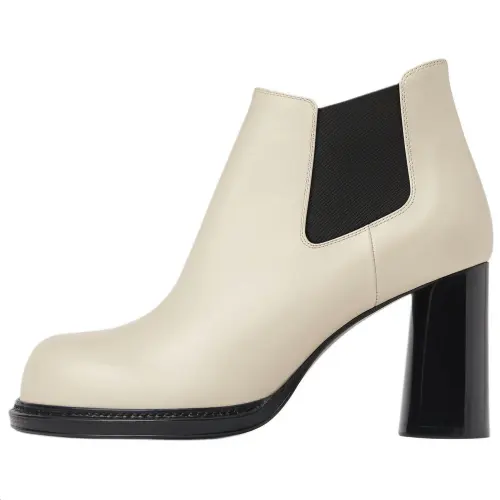 Bottega Veneta Cliff Cow Leather Short Chelsea Boots 8cm Women's White