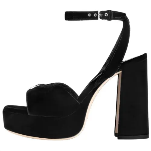 LOUIS VUITTON Swing One Strap Sandals 8.5cm Women's Black