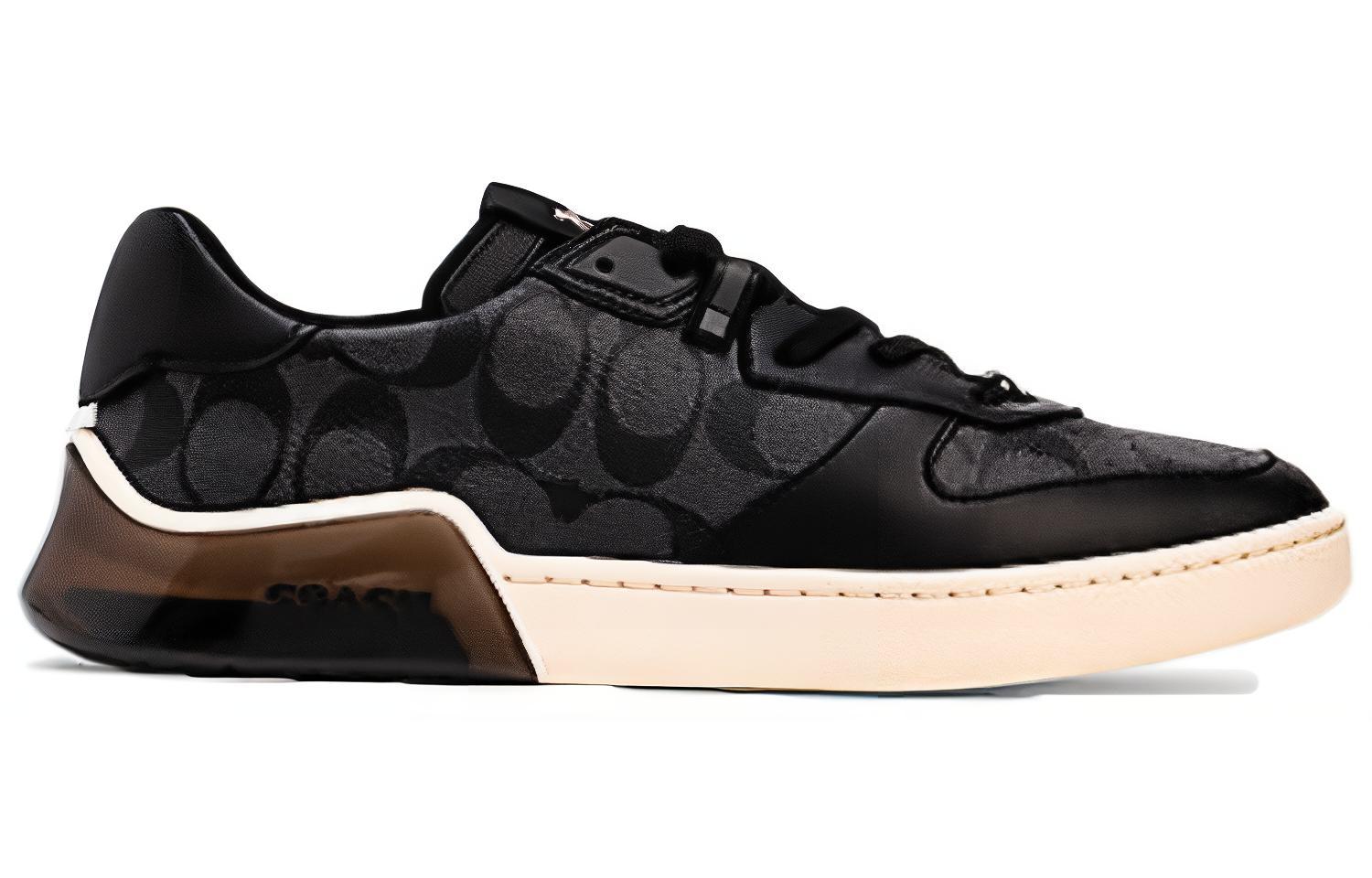 COACH CitySole Low top Stylish Skateboarding Shoes Men's Black Beige White
