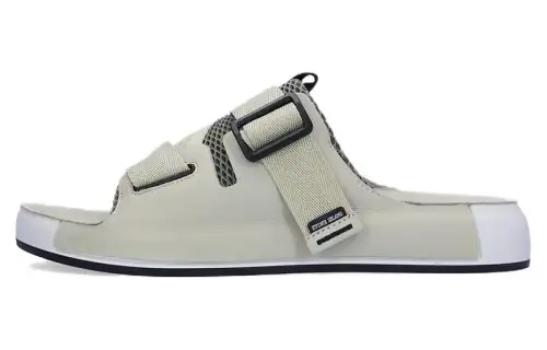 STONE ISLAND Leather Slide Slippers Men's Green