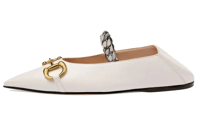 GUCCI Horsebit Women's Casual Shoes Women's White
