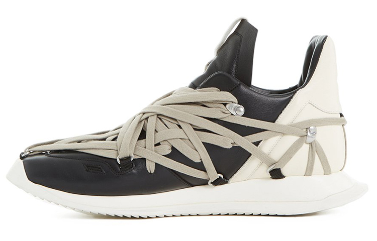 RICK OWENS/RO MEGALACED Low top Casual Shoes Men's Black White