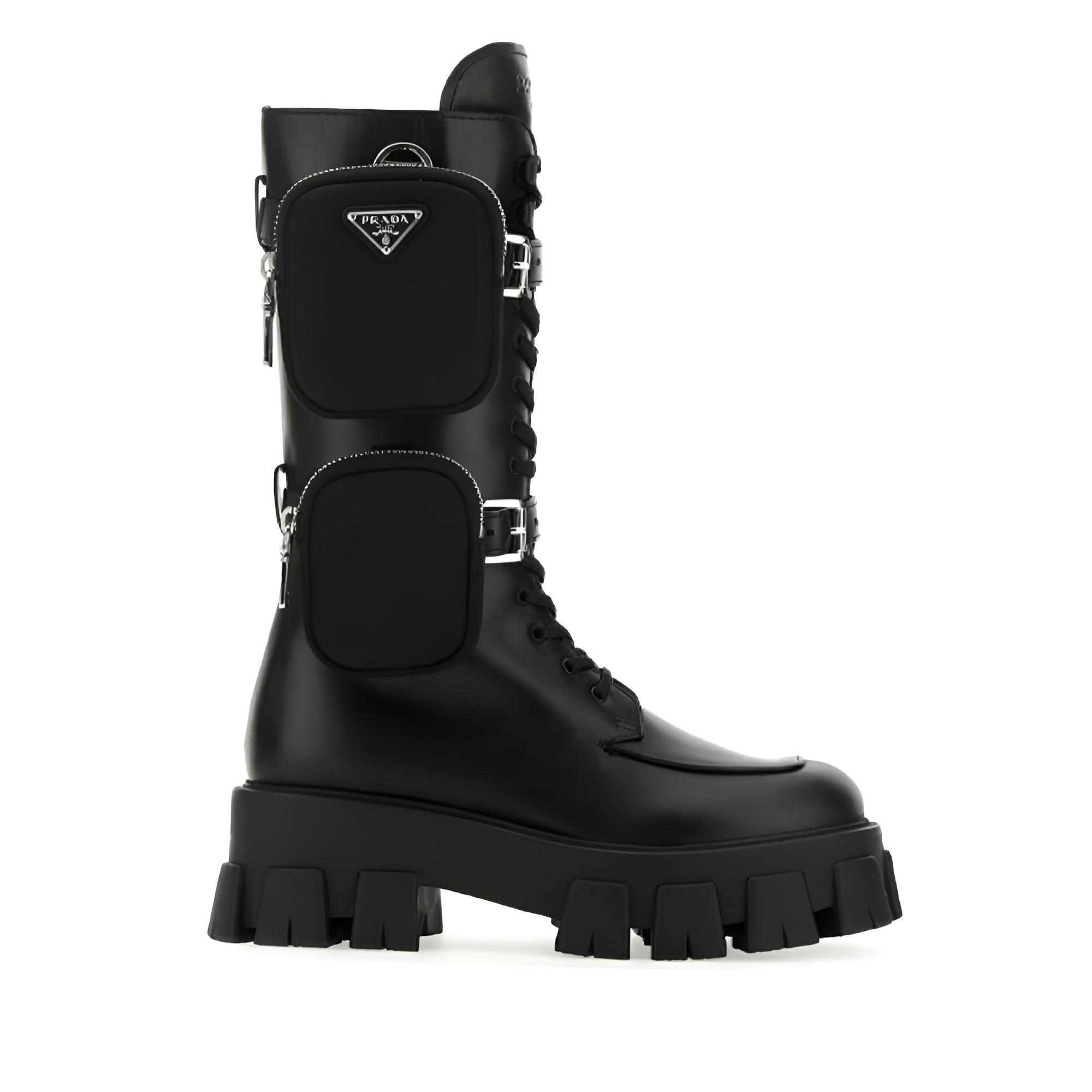 PRADA Monolith Knee high Boots Women's Black